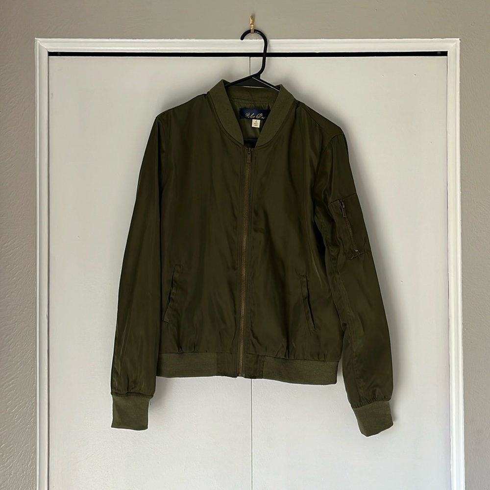 Blue Rain Bomber Jacket